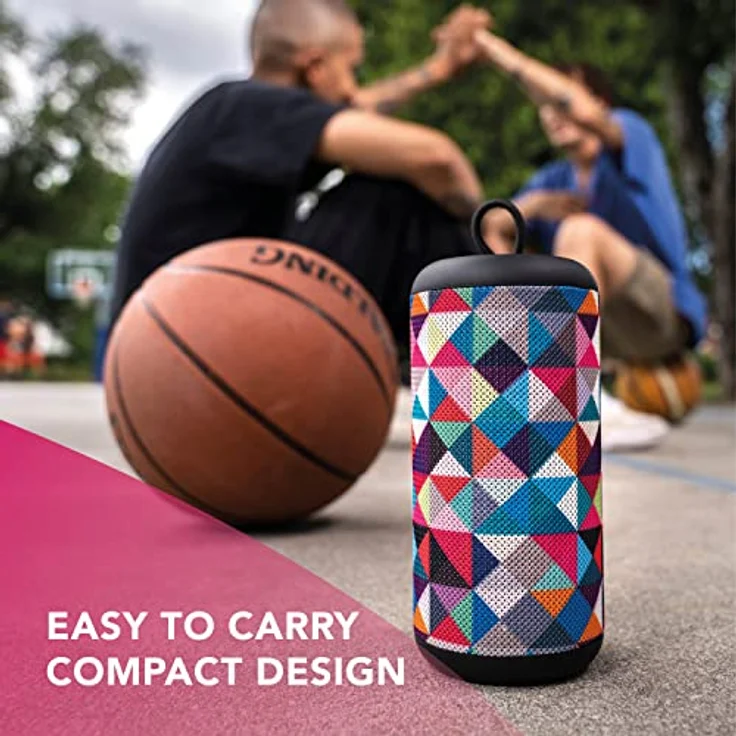 Music Sound | Speaker Vertical | Bluetooth 5.0 Outdoor Lautsprecher - 5 Watt Leistung - Playtime 4 Stunden - Aufladen 1,5 Stunden - Micro-SD-Eingänge, USB-Key und AUX-Kabel - Muster Modern Art – Bild 5