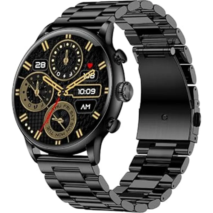 MP myPhone Smartwatch Watch Elegant 2 AMOLED 1,43Zoll, IP67, Bluetooth Calling, 7 Tage Akkulaufzeit, Schwarz – Bild 1