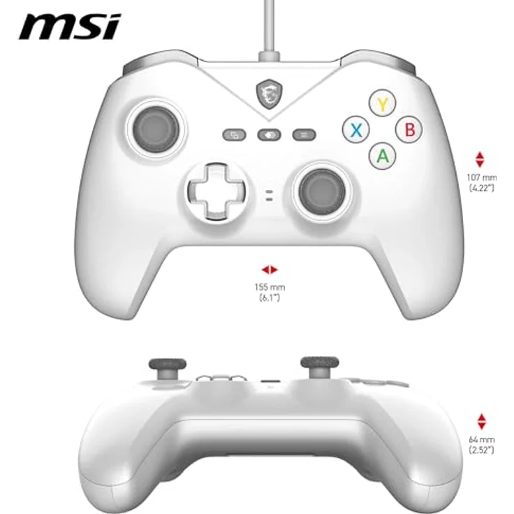 MSI FORCE GC200 WHITE, Gaming Controller für Android und PC, mit magnetischen Hall-Effekt-Triggern, ergonomischem Design und dynamischem haptischen Feedback, weiss – Bild 7