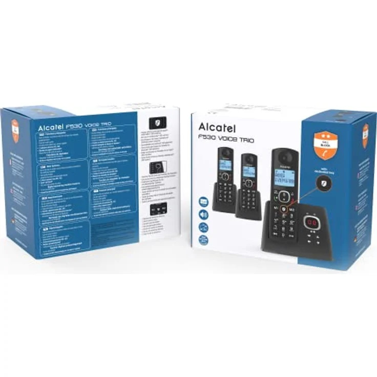 Alcatel F530 Voice Trio Telefon, Trio, kabellos, Anrufbeantworter, integrierter Anrufbeantworter, Freisprecheinrichtung, beleuchtetes Retro-Display, VIP-Klingeltöne,10 Anrufmelodien – Bild 5