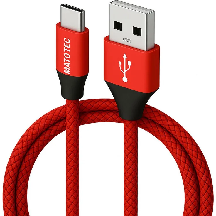 Alpha Electronics USB C Datenkabel, Nylon geflochtenes SCHNELL-Ladekabel mit 10 Gbps Übertragungsgeschwindigkeit, mehrere Längen, Schwarz, Rot, Blau, 300 cm