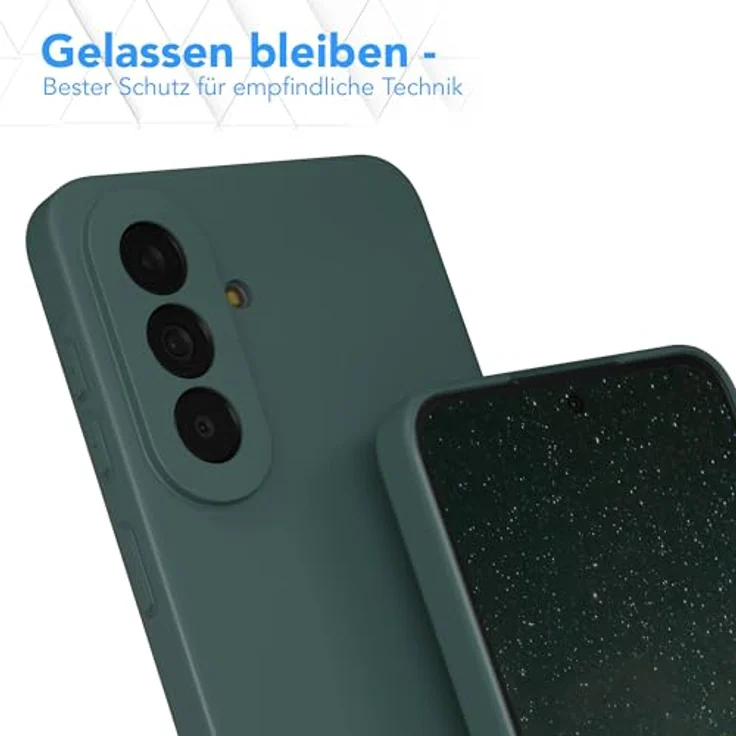 EAZY CASE Silikonhülle für Galaxy A57, stoßfestes TPU Case mit Kameraschutz in Piniengrün Matt, dünn und kratzresistent, kompatibel mit Handykette – Bild 4