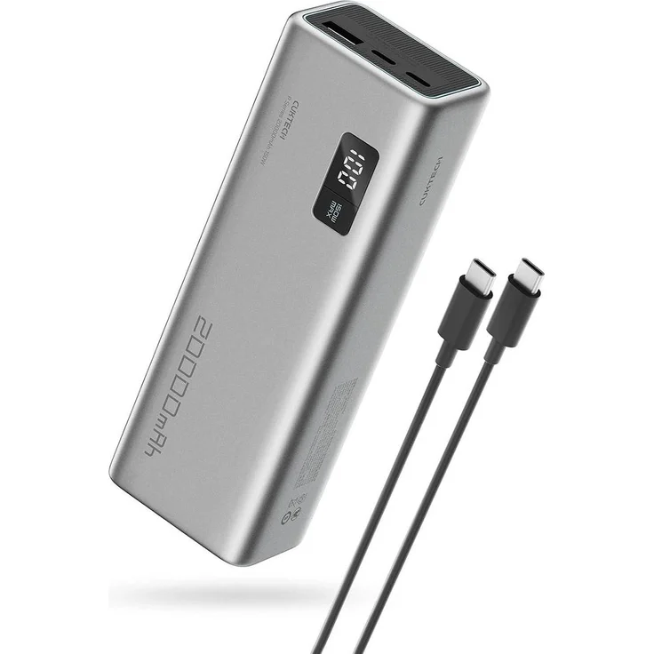 Cuktech P+ Serie 15, 150W Powerbank mit 20000mAh und digitalem Display, zylindrisches Design, 2x USB-C und 1x USB-A Anschlüssen