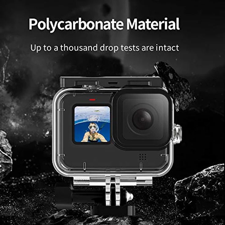TELESIN Wasserdichtes Gehäuse für GoPro Hero 11 10 9, bis 50 m Unterwasser, transparente Schutzhülle mit Schnellverschluss-Halterung – Bild 3