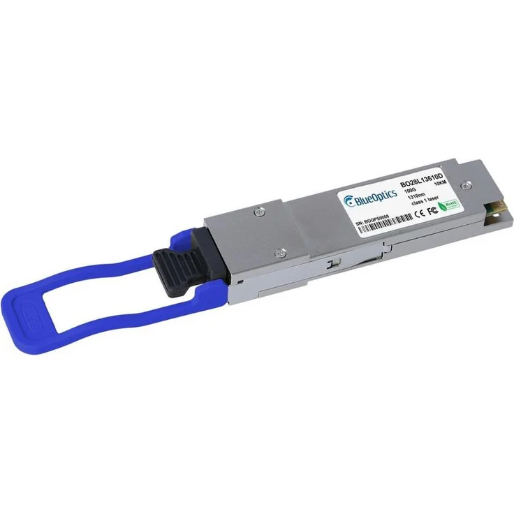 BlueOptics Ubiquiti UACC-OM-QSFP28-LR4 kompatibler QSFP28 BO28L13610D, Transceiver mit 100 Gbit/s, bis 10.000 m Reichweite, Silber