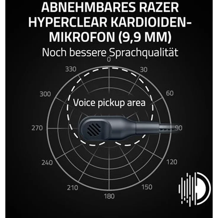 Razer BlackShark V3 X HyperSpeed, Kabelloses E-Sport Headset mit Triforce 50mm Treibern, abnehmbares Mikrofon, HyperSpeed 2,4 GHz & Bluetooth, ultra leicht 270 g, für Xbox/PC | Schwarz – Bild 3