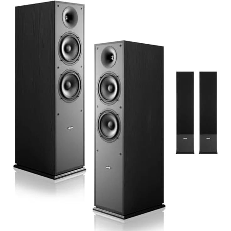 VEVOR Standlautsprecher Paar, 2-Wege mit 2,54 cm Hochtöner und zwei 16,51 cm Tieftönern, 400 W Spitzenleistung, 65 Hz–20 kHz Frequenzgang, robustes MDF-Gehäuse, für Home-Audio – Bild 1