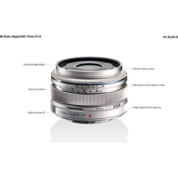 Olympus M.Zuiko Digital 17mm F1.8 Objektiv, lichtstarke Festbrennweite, geeignet für alle MFT-Kameras (Olympus OM-D & PEN Modelle, Panasonic G-Serie), silber – Bild 3