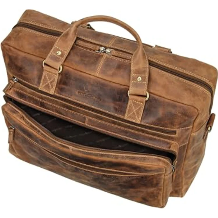 Greenburry Aktentasche Vintage 1539 (17.72"), Notebooktasche, Braun, aus hochwertigem Rindleder – Bild 3