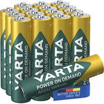 VARTA Batterien AAA, wiederaufladbar, 16 Stück, Akku, Power on Demand, 1000 mAh Ni-MH, vorgeladen, sofort einsatzbereit 