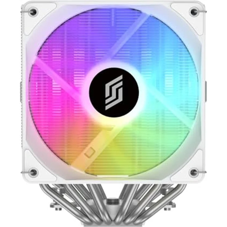 Silentware Titan RGB White, CPU Kühler mit 6 Heatpipes, 2x 120mm PWM ARGB Lüfter, für LGA 115X/1200/1700/1851/AM4/AM5, bis 265W TDP – Bild 2