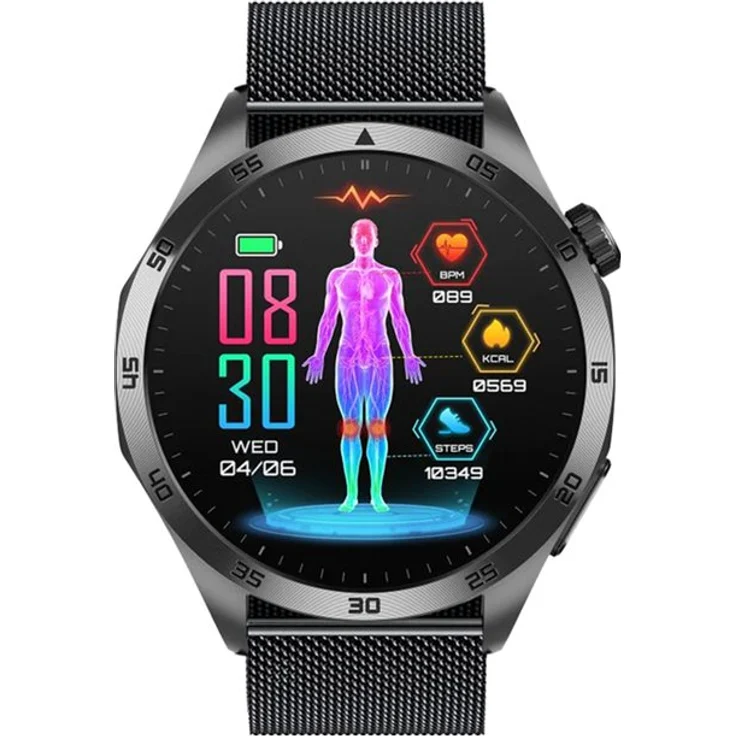 Knauermann Pro 3 Fan Edition (2025) Smartwatch, wechselbares Silikonband, Gesundheitsfunktionen, inklusive Ladekabel