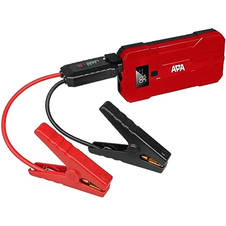 APA Lithium Powerpack 10.000 mAh, Starthilfe 400 A, USB-Anschluss, LED-Leuchte, schwarz – Bild 7