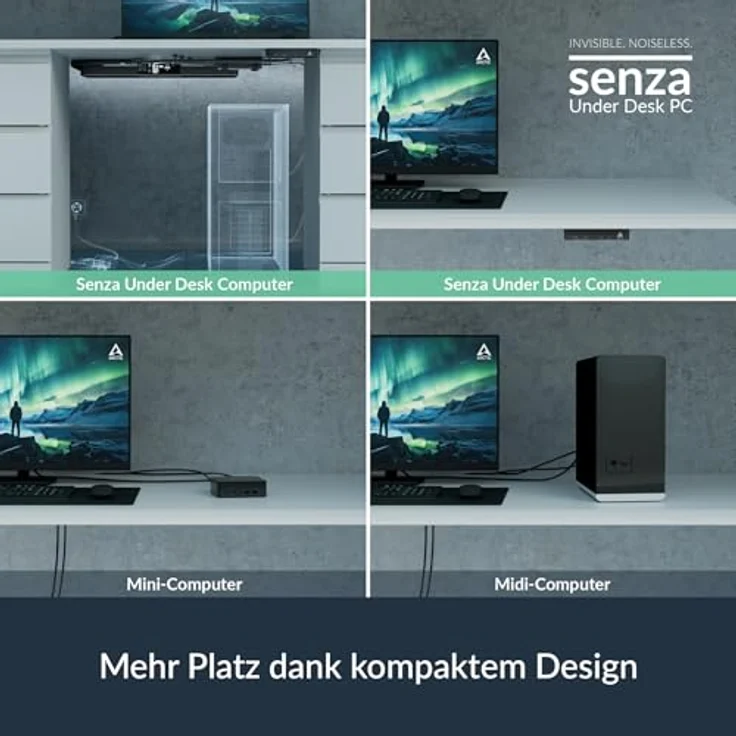 ARCTIC Senza 5500GT, Passiv gekühlter Mini-PC zur Montage unter dem Tisch, AMD Ryzen 5, 16 GB RAM, 1 TB SSD, Windows 11 Home, lautlos, 2.5G LAN, USB3.2, BT 5.3 – Bild 5