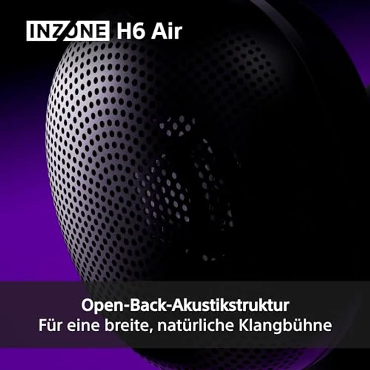 Sony INZONE H6 Air, kabelgebundenes Open-Back-Gaming-Headset mit 360 Spatial Sound, ultraleichtem Design (199 g), abnehmbaren Bügelmikrofon und einstellbarem EQ via INZONE Hub, schwarz – Bild 3