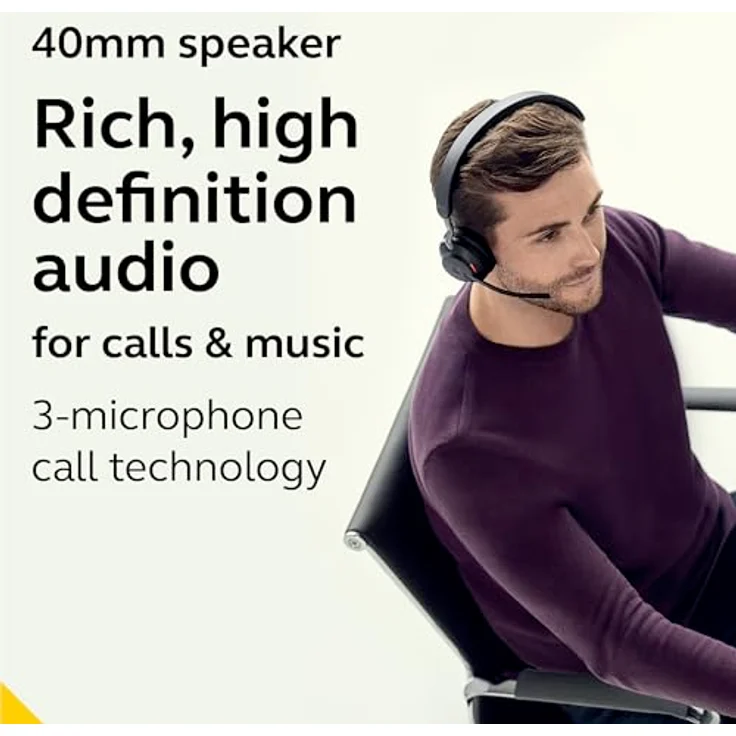 Jabra Evolve2 65, USB-A MS Teams Mono Headset mit passiver Geräuschunterdrückung, 37 Stunden Akkulaufzeit, schwarz – Bild 3