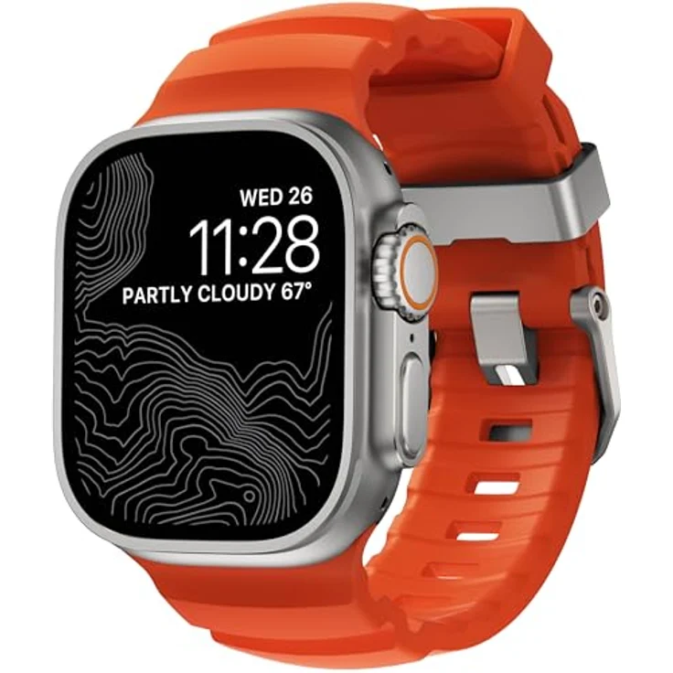 NOMAD Rocky Point Band für Apple Watch 42/44/45/49 mm, wasserfestes und leistungsstarkes Uhrenarmband mit Magma Connector Natural – Bild 2
