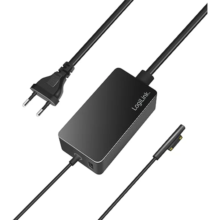 LogiLink PA0309, 65 W Notebook Netzteil für Microsoft Surface, Schwarz mit USB-Port zum gleichzeitigen Laden – Bild 1