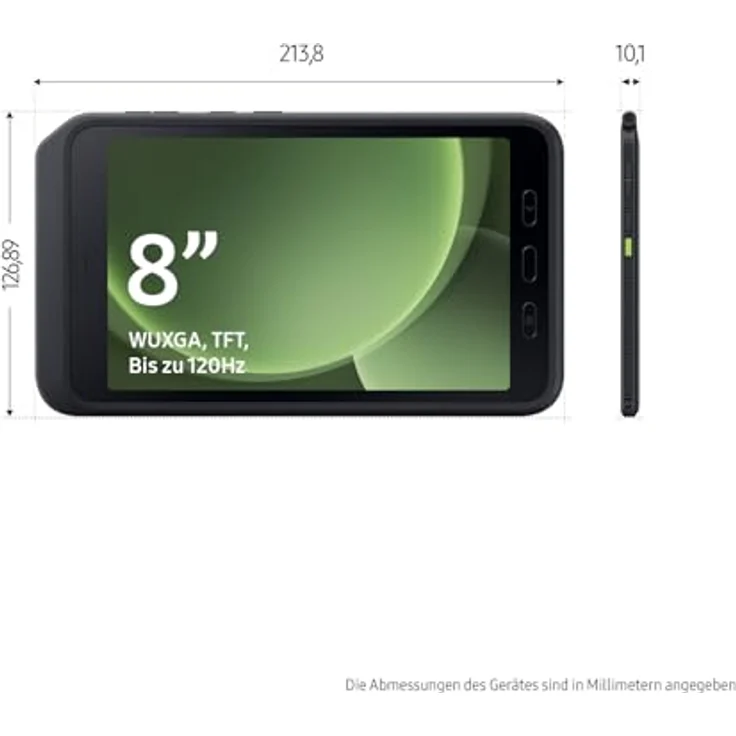 Samsung Galaxy Tab Active5 5G Enterprise Edition, Robustes Android-Tablet, 8 Zoll Display, 6 GB RAM und 128 GB erweiterbarer interner Speicher, Akku 5.050 mAh, Grün – Bild 3