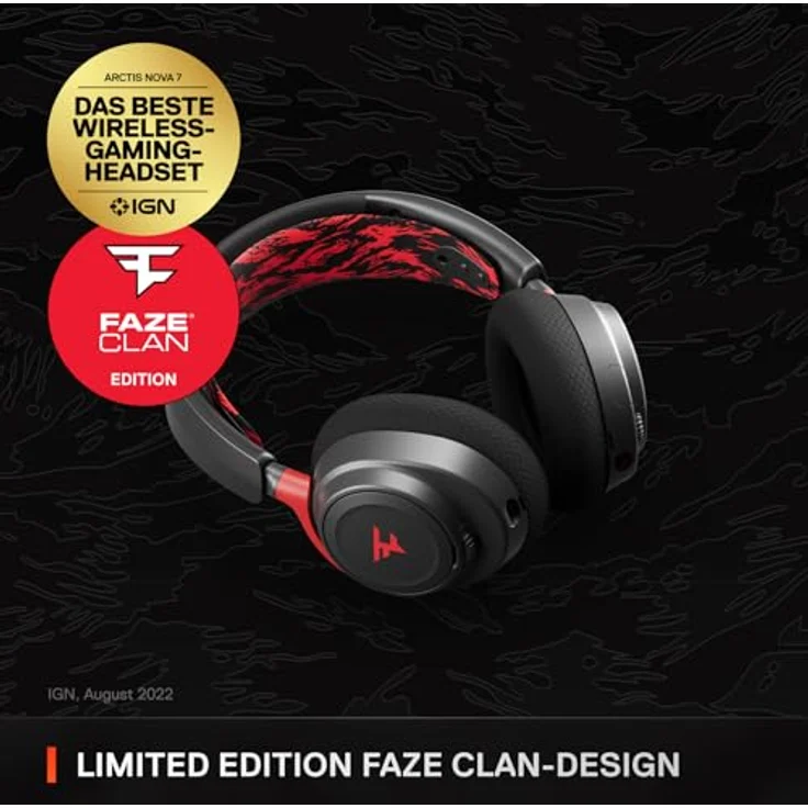 SteelSeries Arctis Nova 7 - Faze Clan Edition - Multi-Plattform-Wireless Gaming-Headset, Dual Wireless 2,4 GHz & Bluetooth, 38 Std.-Akku, PC, PS, Mac, Mobilgeräte, Switch – Bild 2