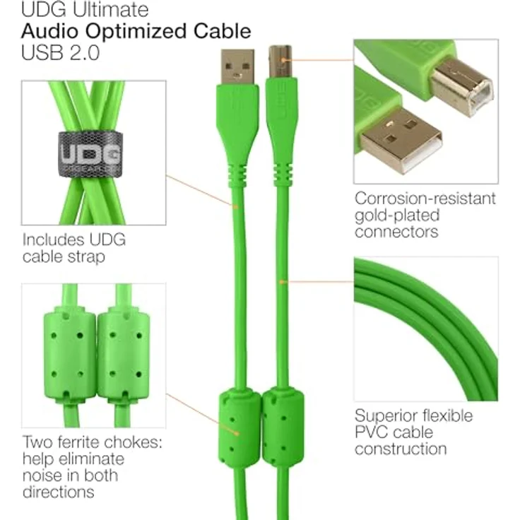 UDG Kabel USB 2.0 (A-B) gerade 1 m Audio optimiertes UDG Ultimate Audiokabel für DJs und Produzenten zur Maximierung ihrer Leistung – Bild 8