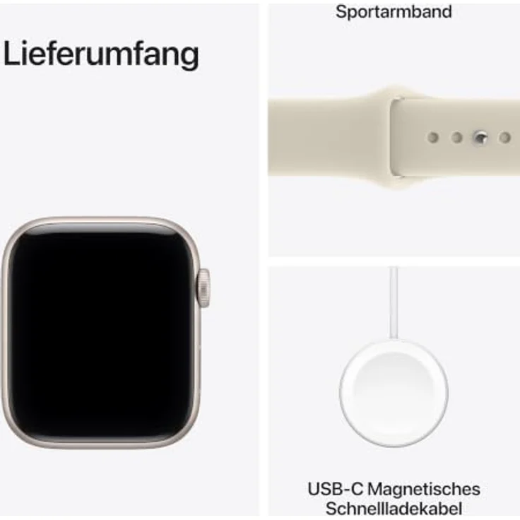 Apple Watch SE 3, 44mm Smartwatch mit Polarstern Aluminium Case, Sand Sport Band M/L, Schwimmfest, S10 Dual-Core Prozessor – Bild 7