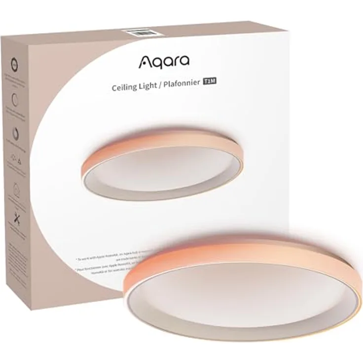 Aqara Deckenlampe T1M CL-L02D, Smarte Deckenbeleuchtung mit White and Colour Funktion, Zigbee 3.0