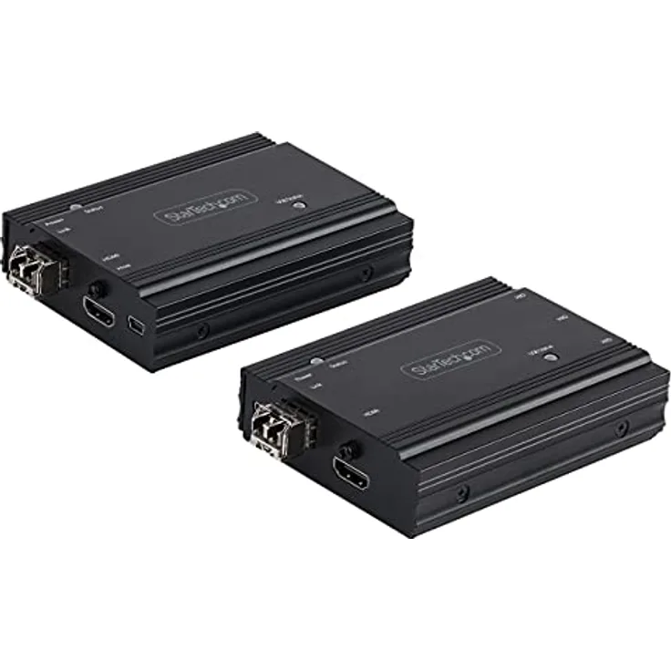StarTech.com 4K HDMI LWL Extender - HDMI Video & USB Remote KVM Switch/Console Extender - bis zu 300m (MultiMode) - 2X 10G MMF SFP+ Module - KVM Extension Kit (TX/RX) (SV565FXHD4KU)
