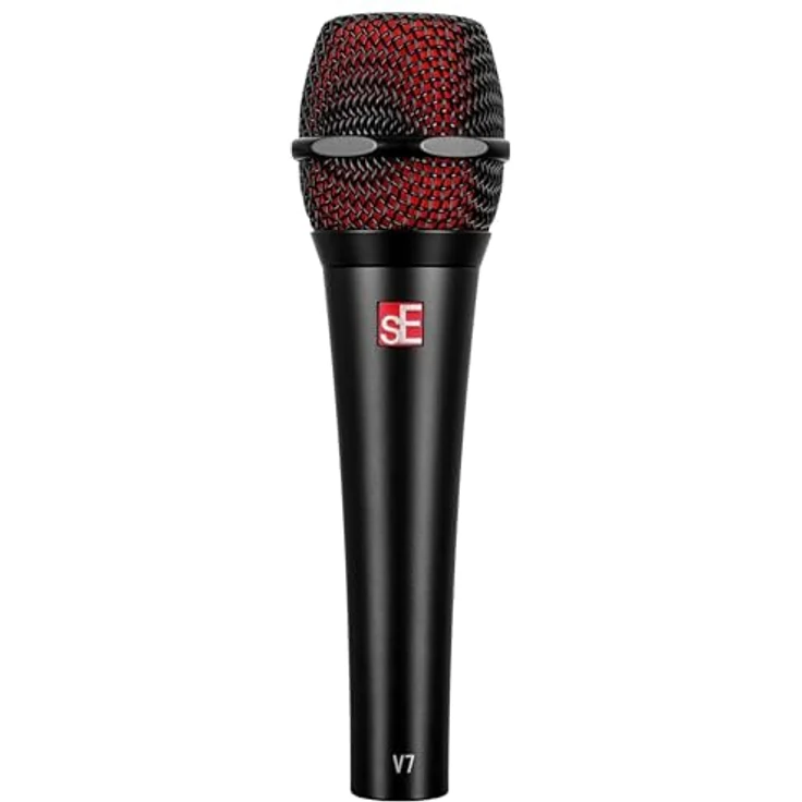 SE Electronics V7 Black, Dynamisches Gesangsmikrofon mit Supernierencharakteristik, integrierter Popfilter und vergoldetem XLR-Anschluss – Bild 1