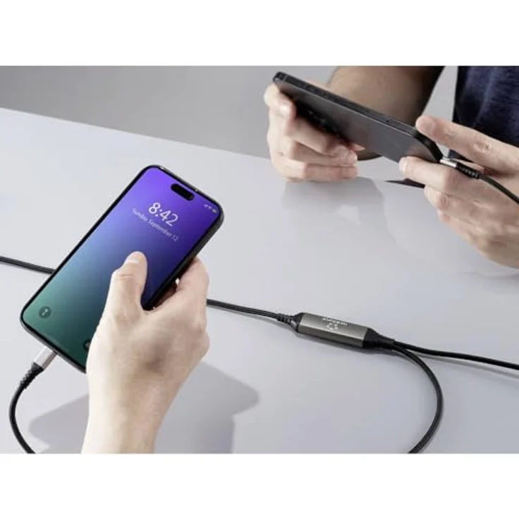 Renkforce USB-C® Y-Kabel USB 2.0, 1.50 m, Schwarz - für Laptops und Netzteile, mit 2 USB-C Steckern – Bild 4