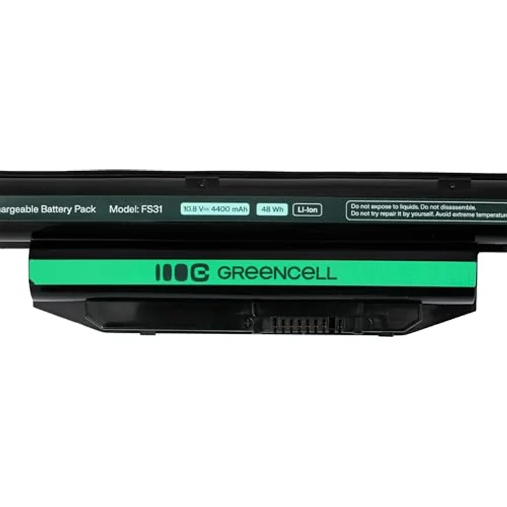 Green Cell Laptop-Batterie, 4400 mAh Lithium-Polymer, schwarz, für Fujitsu LIFEBOOK A514/A544/A555/E547/E554/E734/E744/E746/E754/S904 – Bild 8