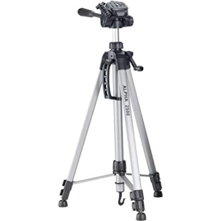 Cullmann ALPHA 2500 Stativ mobile mit Smartphonehalter (165cm Höhe, Gewicht 1258g, Tragfähigkeit 2, 5 kg, Packmaß 67cm, 3-Wege-Kopf), schwarz – Bild 4