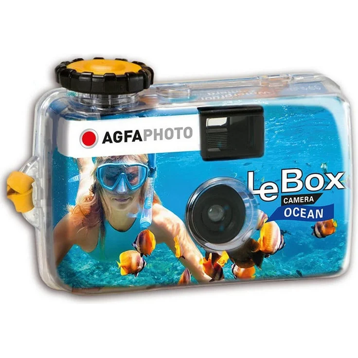 AgfaPhoto LeBox Ocean wasserfeste Einwegkamera Kompaktkamera, blau