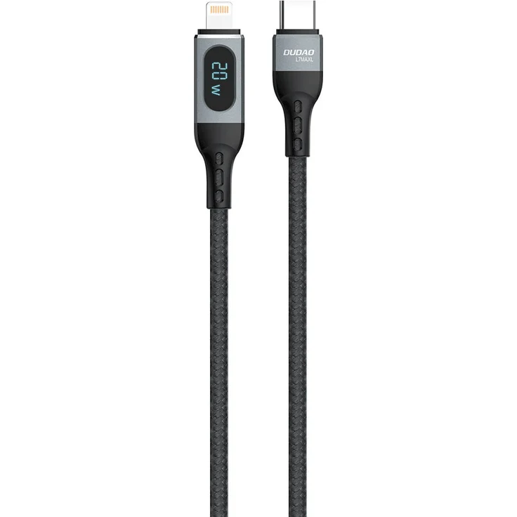 Dudao L7MaxL Schnellladekabel, USB Typ C auf Lightning, PD 20 W, 1 m, Schwarz