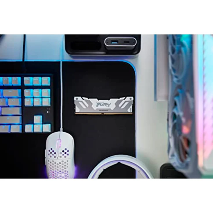 Kingston Fury Renegade KF584CU40RWK2-48 DDR5 Silber/Weiss XMP 48GB 8400MT/s CL40 CUDIMM Desktop Gaming Speicher Kit mit 2 - Hochleistungsarbeitsspeicher mit Aluminium-Kühlkörperdesign – Bild 5