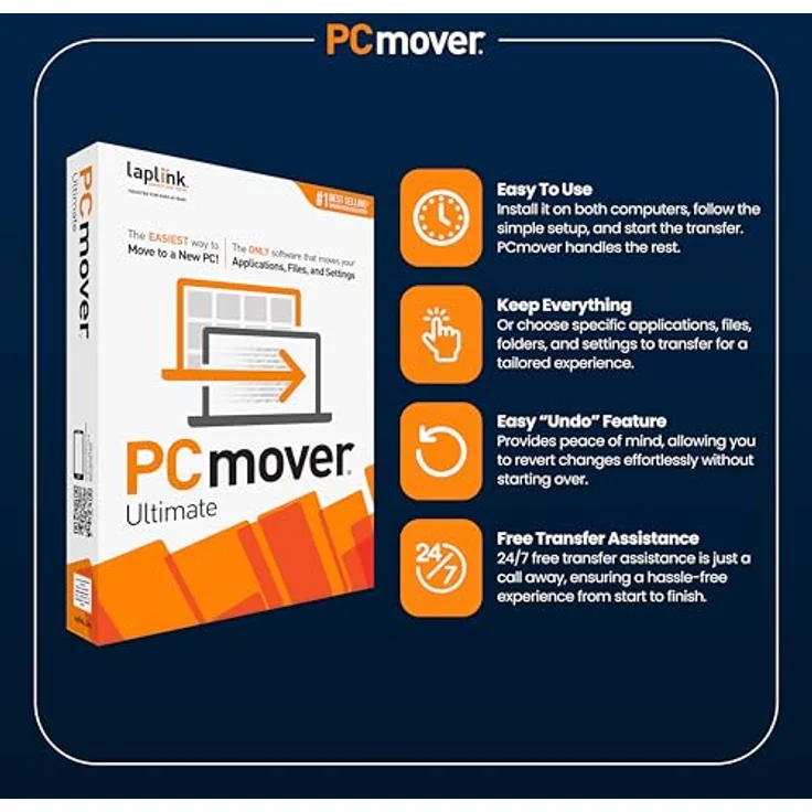 Laplink Software PCmover Ultimate 11, Datenübertragungssoftware für Anwendungen, Dateien und Einstellungen, inklusive Ethernet-Kabel, 1 Verwendung – Bild 2