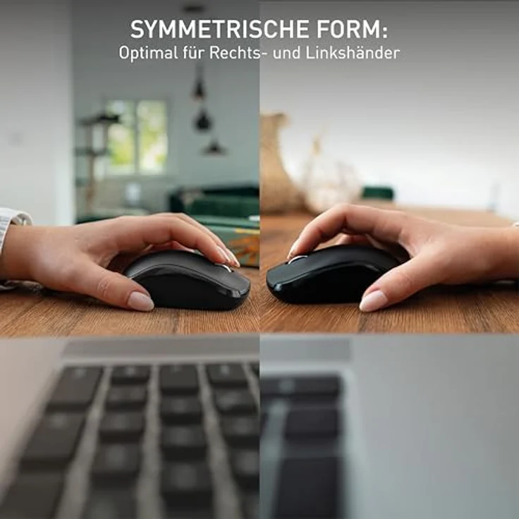 CHERRY MW 2200 Kabellose Laptop-Maus, 2,4 GHz Funk, Beidhändig Bedienbar, 1300 dpi, Verchromtes Scrollrad, inkl. Transporttasche, Batteriebetrieben, Weiß – Bild 4