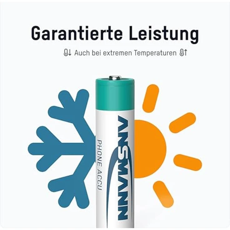 ANSMANN Akku AAA Micro 800 mAh 1,2V NiMH für Schnurlostelefon 2 Stück - Wiederaufladbare Batterien mit geringer Selbstentladung maxE - Akkus ideal für DECT Telefon schnurlos - Rechargeable Battery – Bild 5