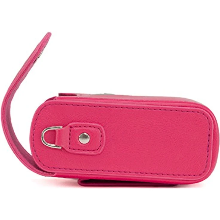 MegaGear MG1429 Panasonic Lumix DC-ZS200, TZ200, Leica C-Lux Leder Kameratasche mit Trageriemen - Rosa – Bild 8