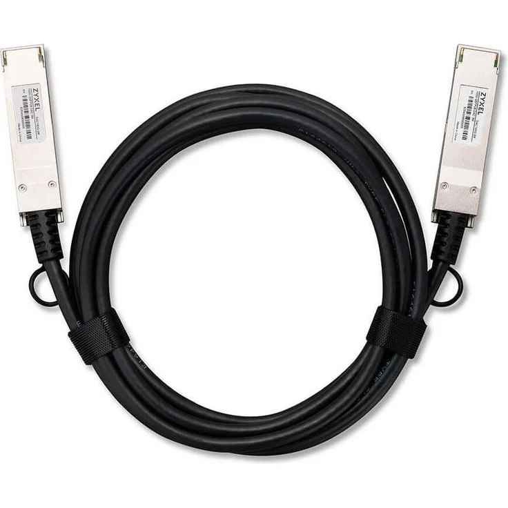 Zyxel 100G QSFP28 DAC Kabel, 3 Meter, Transceiver, Kupfer, Schwarz, niedrige Latenz, Plug-and-Play Design