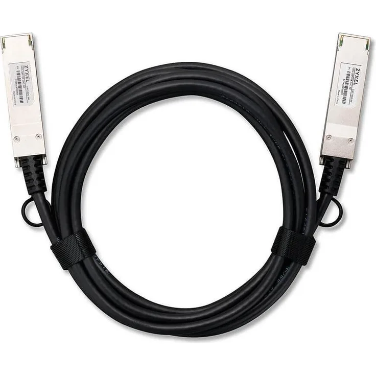 Zyxel 100G QSFP28 DAC Kabel, 3 Meter, Transceiver, Kupfer, Schwarz, niedrige Latenz, Plug-and-Play Design