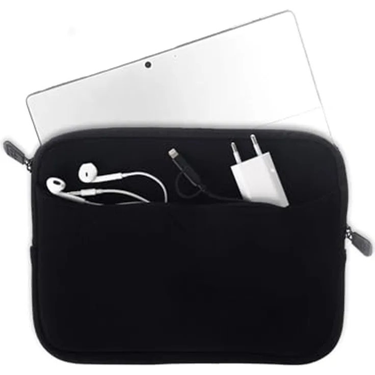honju Darkroom Neopren Sleeve für Microsoft Surface Go/Go 2/Go 3/Go 4, mit Außenfach und Mikrofaser Innenseite, leichtgängiger Reißverschluss