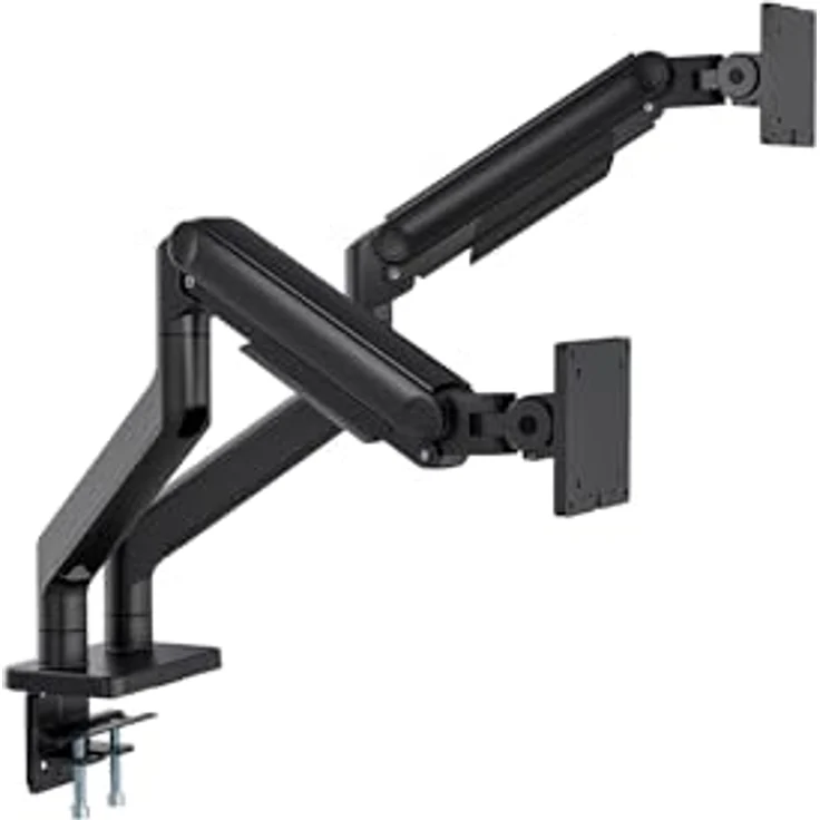 Digitus Dual Monitorhalterung für 2x 45 Zoll, Tischhalterung bis 2x 20 kg, Schwarz mit VESA Quick-Release und flexiblem Kabelmanagement – Bild 7