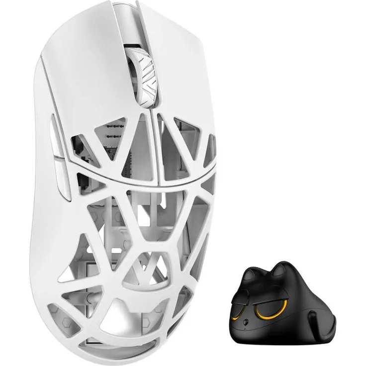 WLMouse Beast X Pro Solid Sides Gaming Maus, kabellos, 39 g, Omron Optical Switches, PAW 3950HS Sensor, weiß