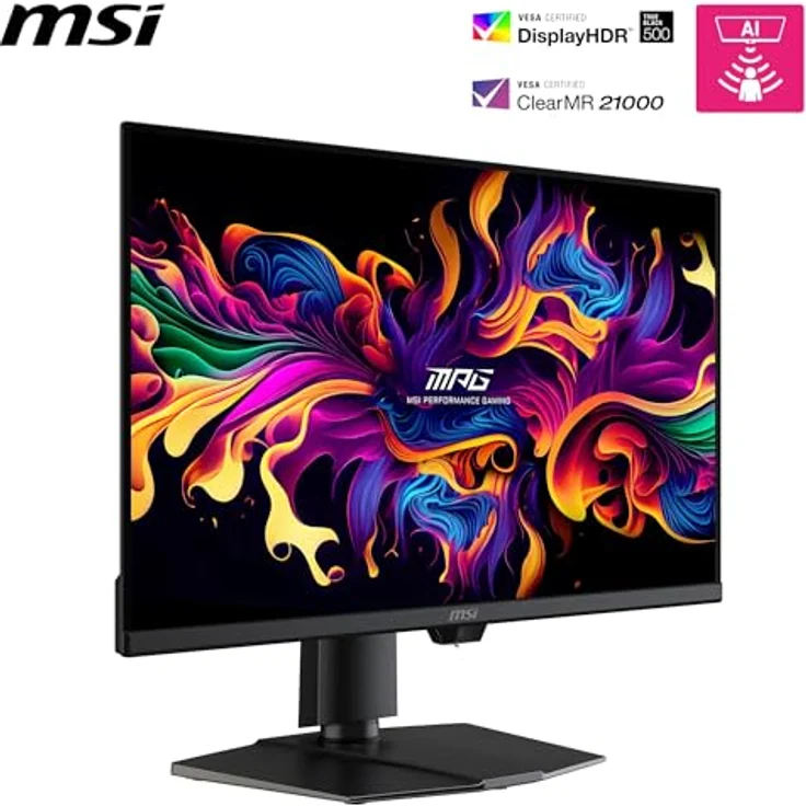 MSI MPG 271QR QD-OLED X50 Gaming Monitor 27 Zoll WQHD, 500 Hz / 0,03 ms, DisplayHDR True Black 500, AI Care Sensor, HDMI 2.1, DP 2.1a, USB-C (98 W PD), Schwarz – Bild 3