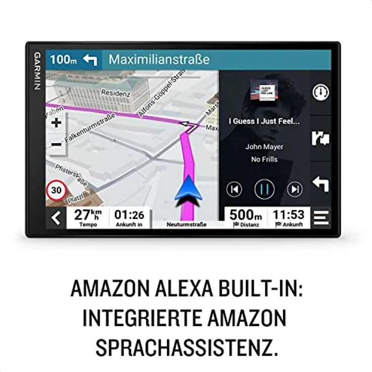 Garmin DriveSmart 86 MT-D, Navigationsgerät mit 8 Zoll HD-Display, Alexa Built-in, 3D-Europakarten, Echtzeit-Verkehrsinformationen, Fahrzeugprofile für Umweltzonen – Bild 2