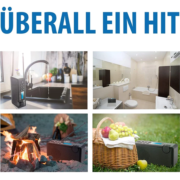 Anadol ADX-P1 DAB/DAB+/UKW/FM Radio - 20 Senderspeicherplätze, tragbar, zweizeiliger LCD-Display, Sleep-Timer, Akku & Netzbetrieb, Lautsprecher & Kopfhöreranschluss, USB-Ladekabel - schwarz – Bild 5