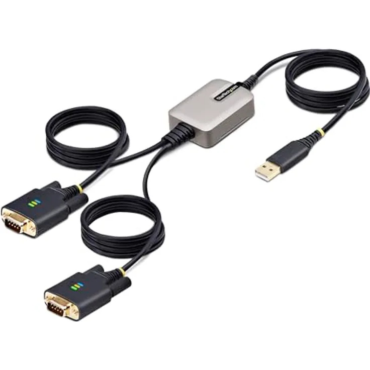 StarTech.com 4m 2-Port USB auf Seriell Adapter, FTDI, USB-A zu DB9 RS232 Kabel mit wechselbaren Schrauben/Muttern, COM-Retention, ESD-Schutz, 921.6Kbps