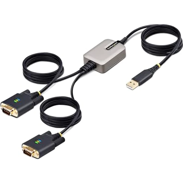 StarTech.com 4m 2-Port USB auf Seriell Adapter, FTDI, USB-A zu DB9 RS232 Kabel mit wechselbaren Schrauben/Muttern, COM-Retention, ESD-Schutz, 921.6Kbps – Bild 1