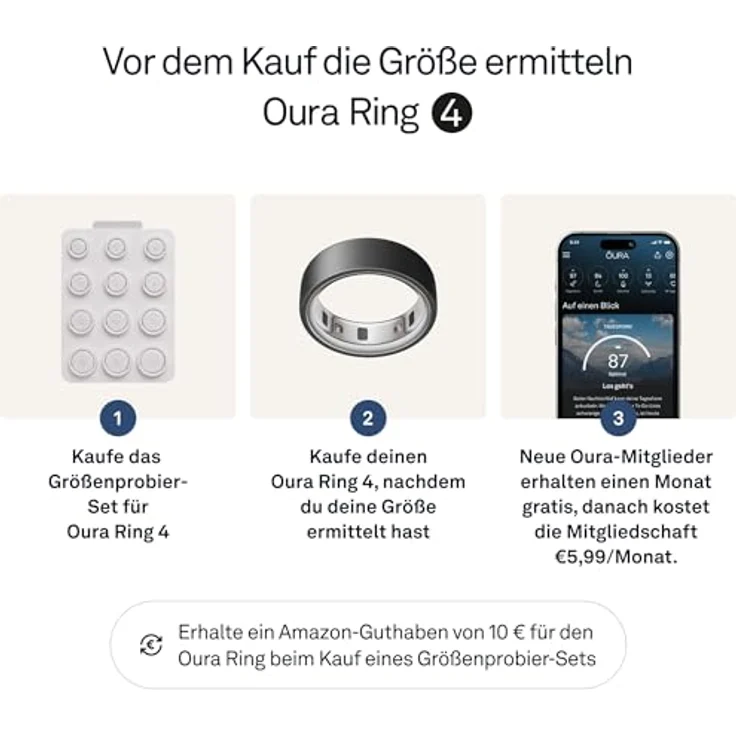 OURA Ring 4, Smart Fitness-Tracker in Stealth, Größe 7, Titan, bis zu 8 Tage Akkulaufzeit, über 30 biometrische Messungen – Bild 3